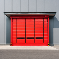 Porte rapide à ouverture large personnalisée, porte industrielle pliante motorisée en PVC avec fenêtres de vision transparentes