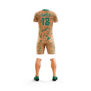 Entraînement sportif pour hommes, vêtements de football à sublimation personnalisée, uniforme de football noir, jaune et rouge - Product Image 2