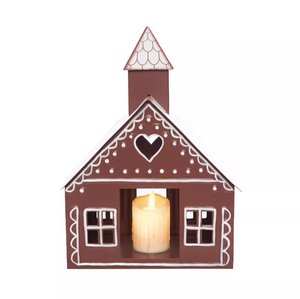 Support de lumière de thé en métal en forme de maison le plus vendu pour la décoration de Noël de l'Inde au meilleur prix - Product Image 5