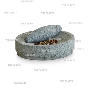 Round Shape Marble Mortar With Pestle For Crushing <b>And</b> Grinding Greatest Quality Kitchenware Morter <b>And</b> Pestle <b>Set</b> - Product Image 1