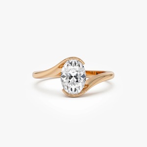 Luxury Diamond <b>Ring</b> Oval Shape In 14K Solid Pure Gold Bridal Jewellery Lab Grown Diamond Fine Jewellery <b>For</b> Women - Product Image 2