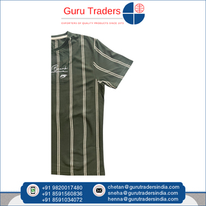 Mới Nhất Đến Top Nhất Bán Thời Trang Thoải Mái Phù Hợp Mặc Giản Dị Poly Chất Liệu Cotton Sọc Dọc T-Shirt Cho Nam Giới Của - Product Image 2