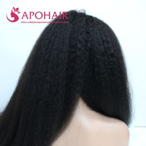 Extensions de cheveux Remy vietnamiens de haute qualité 13x6 perruque frontale avec Kinky Straight couleur noire Premium Human Hairgrade - Product Image 2