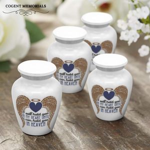 Mini urne pour cendres Urne souvenir féminine avec conception d'ailes d'ange - Product Image 3