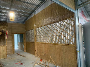 ของตกแต่งบ้านแบบคลาสสิกแผ่นรองทำจากไม้ไผ่ทำมือ100% เป็นมิตรกับสิ่งแวดล้อมดีไซน์ผ้าทอสำหรับติดผนังเพดาน - Product Image 4