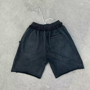 Pantalones Cortos Deportivos de Felpa Francesa 100% Algodón con Logotipo Personalizado 2026 para Hombre, Estilo Vintage Lavado Ácido con Borde Deshilachado, Pantalones Cortos Casuales Desgastados - Product Image 2