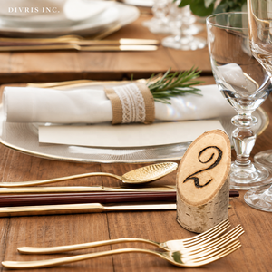 DIVRIS DR-2340 Wooden Rectangle <b>Table</b> Number Stands Rustic Handmade for Restaurant and Wedding Decoration - Product Image 4