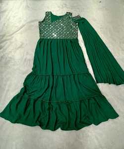 Robe prête à porter avec fil épais broderie à la main pour femmes adultes vêtements traditionnels indiens pakistanais vêtements ethniques - Product Image 5