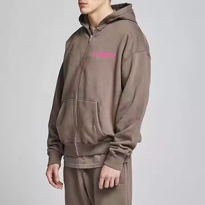 Sudadera con capucha cálida con cremallera para hombre Sudadera con cremallera informal con estilo para ropa de calle French Terry 450 GSM Sudadera con cremallera de gran tamaño para hombre - Product Image 6