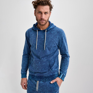 Sudaderas con capucha lavadas con ácido personalizables Invierno 2 piezas Diseño futurista con líneas en negrita y estilo innovador 100% forro polar de algodón - Product Image 1