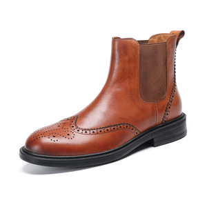 Botas Chelsea de Cuero Retro con Amortiguación Suave para Hombre, Ideales para Eventos Temáticos Vintage y Uso en la Oficina - Product Image 5