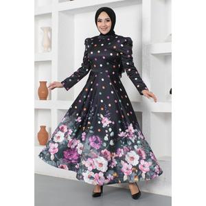 Vestido de Fiesta para Mujer, Estampado Floral de Puntos, 100% Algodón, Sin Tejer, Talla XS, Corte en A, Estilo Baile, Técnica de Crochet, Cintura Natural, Maxi - Product Image 6