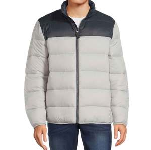 Men's High Quality Soft <b>Silver</b> Grey <b>Puffer</b> <b>Jackets</b> with Collar Full Zipper Two Side Pockets for Winter - Product Image 2
