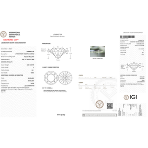 Diamante Cultivado en Laboratorio de Corte Brillante Redondo de 2.06 Quilates VS1/E, Certificado por IGI, Pulido EX para Anillos de Diamantes Elegantes - Product Image 2