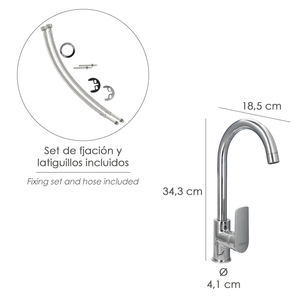 Miscelatore monocomando per lavabo "Hamburg" con cartuccia in ceramica O/ 35 mm. - Product Image 2