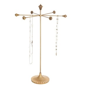 Nuevo soporte de joyería de Metal decorativo bastidores chapado en oro en forma de T soporte de exhibición largo joyería collar pulsera titulares - Product Image 6