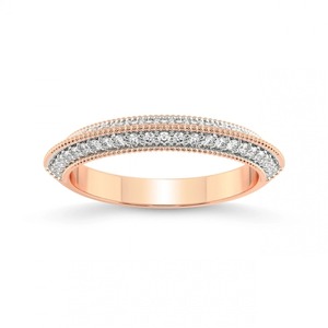 แหวนเพชรเม็ดเดี่ยวทรงหนาแน่น ประดับเพชรแล็บโกรว์ 0.20 กะรัต น้ำหนักรวม 14K ทองคำแท้ สี FG ความสะอาดระดับ VS ฝังเพชรแบบไมโครเพฟ 50 เม็ด ให้เอฟเฟกต์ประกายระยิบระยับ - Product Image 2
