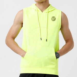 เสื้อฮู้ดแขนกุดสำหรับผู้ชายเสื้อออกกำลังกายผ้าฝ้ายผสมไซส์ใหญ่พิเศษ - Product Image 1