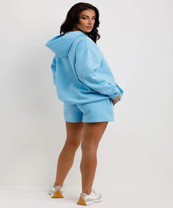 ชุดเสื้อสวมหัวแบบสวมหัวมีฮู้ดและเหนือเข่าสำหรับผู้หญิงชุดสั้นสองชิ้นแบบลำลองกำหนดเอง - Product Image 3