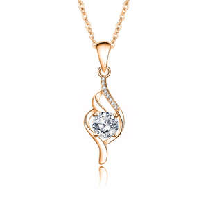 Collier pendentif en argent sterling 925 avec moissanite 1CT, bijoux fins élégants, tendance, personnalisés pour mariage, Black Pearl Jewels - Product Image 3