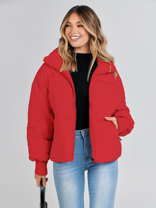 Venta al por mayor de alta calidad de la moda de las mujeres abrigo elegante ligero Puffer chaqueta transpirable Material de lona de moda de invierno cálido - Product Image 2