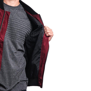 La Style Blouson aviateur pour hommes sur mesure col montant couleur personnalisée tissu en cuir uni avec revêtement processus de fabrication - Product Image 5