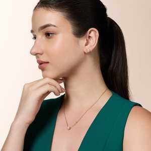 92.5 Silver Fine Jewelry Set with <b>Chain</b> and <b>Earrings</b> 191387 Featuring Emerald Cut Diamond Zircon Pearl for Parties and Gifts - Product Image 3