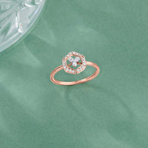 แหวนเพชรสีโรสโกลด์ลำลองเรืองแสง hexa - Product Image 1