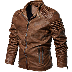 แจ็กเก็ตหนังใส่สบายน้ำหนักเบามีสไตล์แจ็กเก็ตหนังสำหรับผู้ชาย - Product Image 1