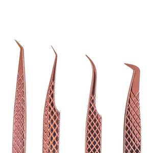 Ensemble de pinces à cils Pince à cils Pointe en fibre Pince à épiler en titane Extension de cils colorée et sans couleur - Product Image 2