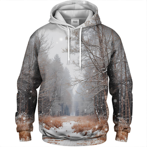 Sweat à capuche imprimé sur le thème de la chute de neige Sweat-shirt en molleton de coton avec design graphique d'hiver et options OEM/ODM - Product Image 2