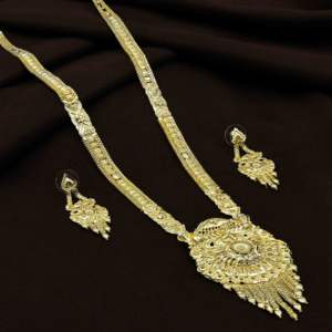 Vente en gros de colliers de mode remplis d'or micro 14K 18K 24K, bijoux longs traditionnels, ensemble de bijoux en plaqué or micro au design floral - Product Image 1