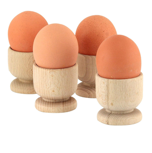 Bois Boild Egg Holder Pâques Egg Cup Lot de 3 Pièces Artisanat Top Vente Porte-oeufs en bois Offre Spéciale - Product Image 3