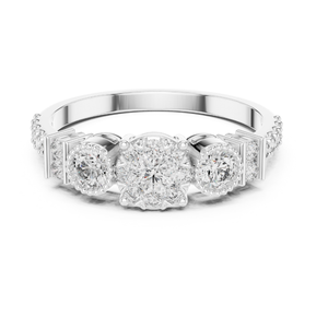 Anillos de diamantes de corte redondo con diseños personalizados, anillos de compromiso con diamantes cultivados en laboratorio con certificación IGI para exportación desde India. - Product Image 1