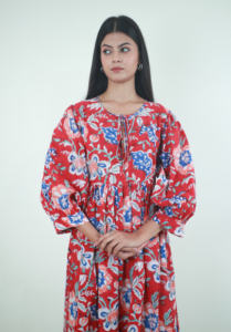 100% algodón tejido señoras vestido bloque estampado Maxi indio verano suelto ajuste ropa de mujer - Product Image 4