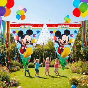 Striscione Decorativo Mickey Mouse Clubhouse in Plastica 1,2X1,8M, Decorazioni da Appendere, Accessori per Feste, Confezione da 2 Pezzi - Product Image 1