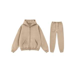 Conjunto de ropa para correr de invierno Unisex Color personalizado 100% algodón polar chándal Sudadera con capucha pantalones Jogger cordón transpirable - Product Image 4