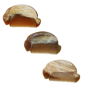 Vente en gros Peignes en corne de berline antistatiques personnalisables Wolman Peignes à cheveux polis en artisanat naturel de style animal - Product Image 6