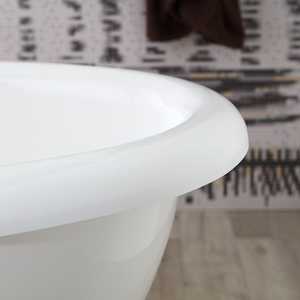 Baignoire autoportante moderne ROSSANA, émaillée en porcelaine, durable, de forme ovale, d'origine italienne - Product Image 6