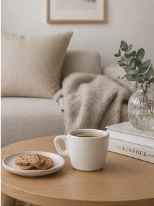 Durable <b>Set</b> of 6-pcs Stoneware <b>Coffee</b> Cups 7 cl (2.37 fl oz) Elegant & Minimalist Design White Matte Finishing Eclipse Excelsa - Product Image 4