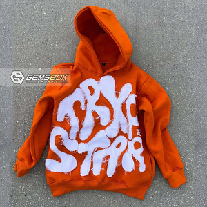 Appliques personnalisées Broderie en détresse Streetwear Sun Faded Washed Hoodies 100% coton French Terry Heavy Hoodies - Product Image 2