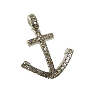 Joyería de Hip Hop, collares con colgante de plata de ley 925 de lujo para mujer, joyería fina con estilo de ancla de diamante pavimentado - Product Image 2