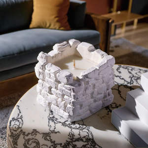 Bougie artisanale en cire de soja parfumée à l'huile essentielle d'aromathérapie AIKUN Roman Arena, parfum de gypse, décoration de la maison pour les fêtes de Diwali - Product Image 1