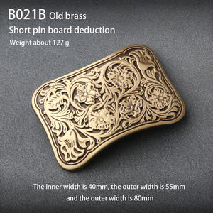 Hebilla de cinturón occidental de latón macizo y cobre puro de alta calidad: duradera, exquisita, 4,0 cm de ancho para hombres y mujeres - Product Image 1