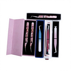 Pince à épiler pour cils GETUP BROSONS IMPEX 90/curve/isolations en acier inoxydable de haute qualité, plusieurs couleurs, pointe lisse, poignée diamantée - Product Image 6