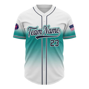 Maillots de baseball sublimés personnalisés en tissu de maille de polyester chemises de maillot de baseball de conception boutonnée en gros - Product Image 2