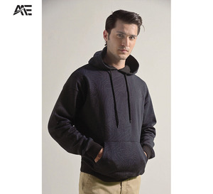 Sudadera con Capucha Negra Estilo Urbano, Poliéster/Algodón, 450 GSM, Corte Regular, Diseño de Grafiti Bordado e Impreso, Todos los Colores - Product Image 1