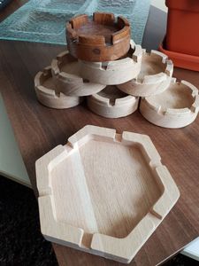 Cenicero de madera hecho a mano para cigarrillos, color madera, portátil - Product Image 6