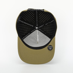 Venta al por mayor personalizar PVC Logo sombrero 5 paneles de secado rápido a prueba de agua láser corte agujero perforado rendimiento Golf gorra de béisbol - Product Image 6