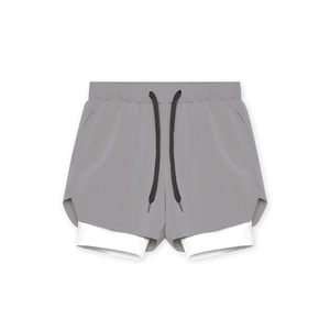 กางเกงขาสั้นแบบ2 in 1สำหรับผู้ชายกางเกงขาสั้นสำหรับเล่นฟิตเนสวิ่งออกกำลังกายระบายอากาศได้ดี - Product Image 5